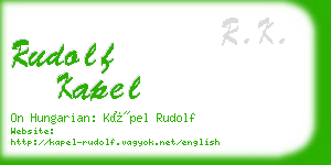 rudolf kapel business card